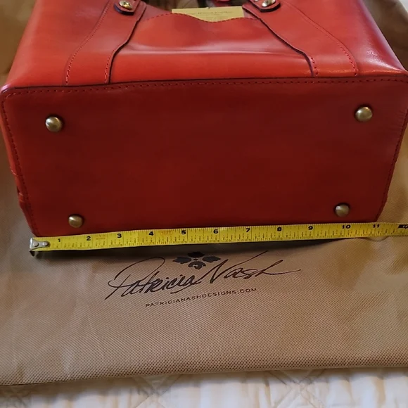 Patricia Nash Bright Coral Woven Leather Tote - Picture 6 of 12